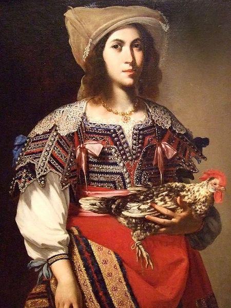 Massimo Stanzione Woman in Neapolitan Costume by Massimo Stanzione 1635 Italian oil Germany oil painting art